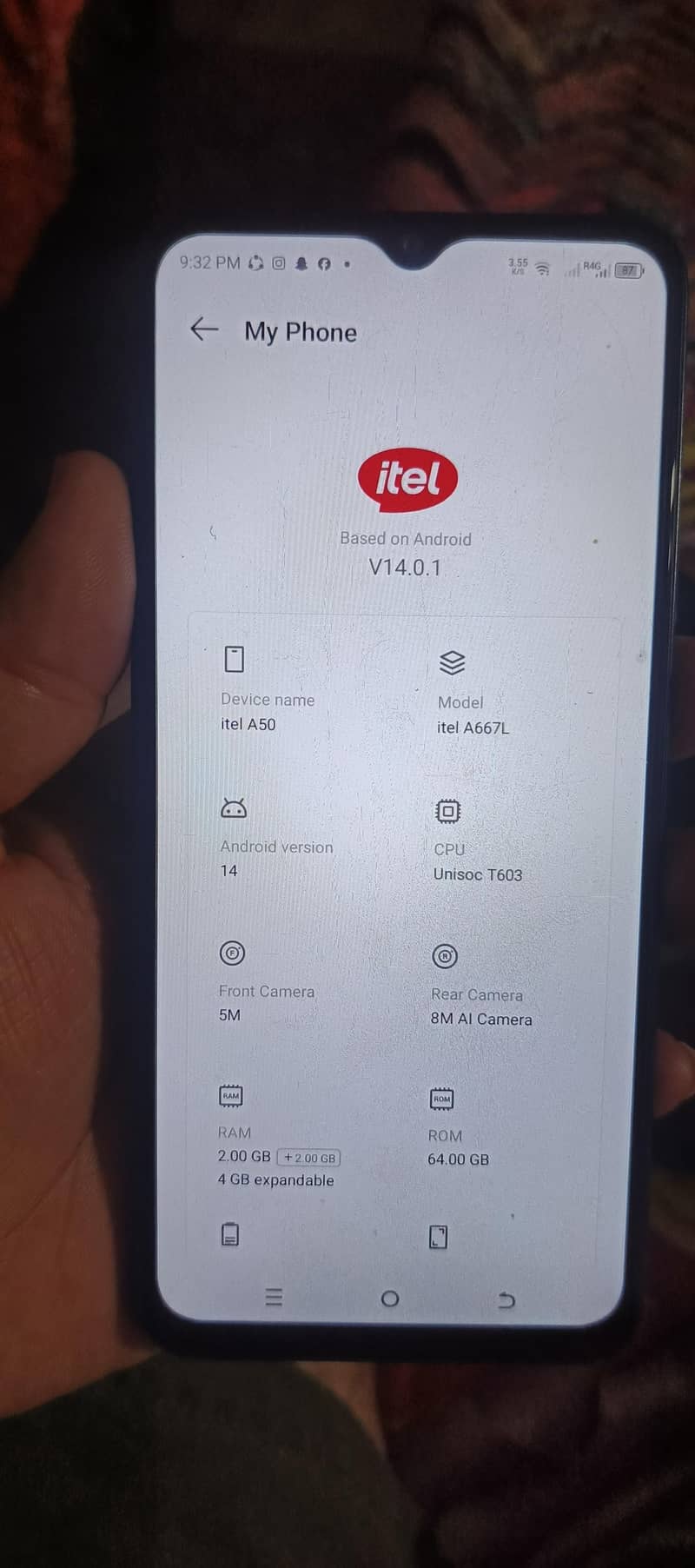 Itel A50 7
