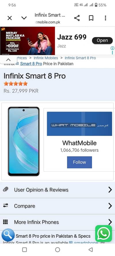 Infinix Smart 8 Pro  4 +4/128 10/9 only set