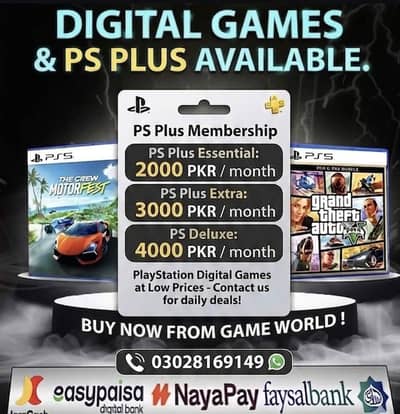 Ps plus and playstation game in low prices