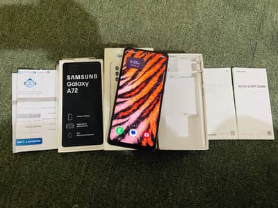 Samsung Galaxy A72 With Completed Box Charger 8/128