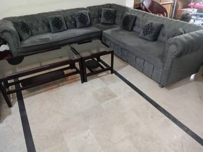 L Shape sofa set, 7 seater