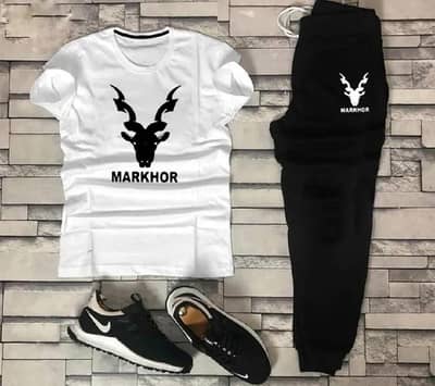 Premium Men's Cotton Tracksuit T-Shirt & Trouser Set