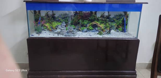 7 Seater Sofa , 1 centre Table Aquarium style, 1 book rack and Fish Aq
