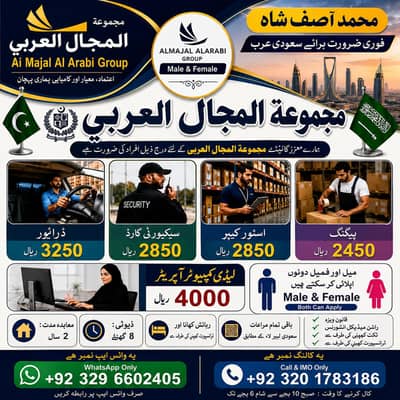 Computer operator jobs , Factory Workers jobs , Jobs in saudia