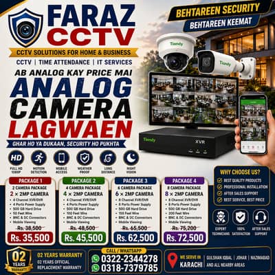 CCTV Camera Karachi, CCTV Installation Karachi DVR, XVR, Night Vision