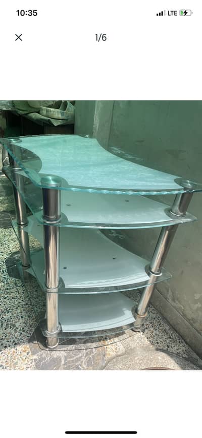 Glass tv table