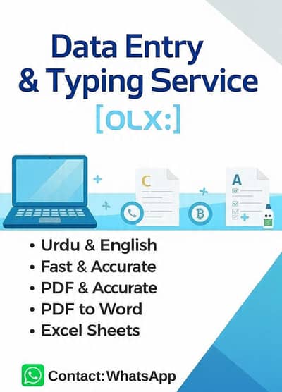 Data entry & Typing services ( English + Urdu )