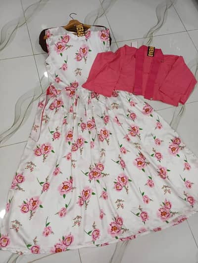 3 piece Floral Silk Maxi Suit 