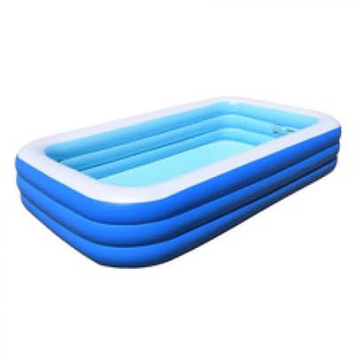 inflatable swimming pool thickened blue and white printed