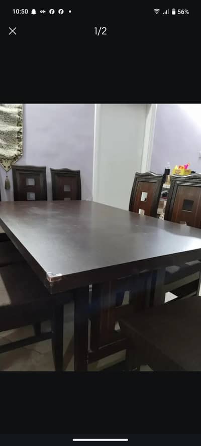 Full size 8 chairs dining table