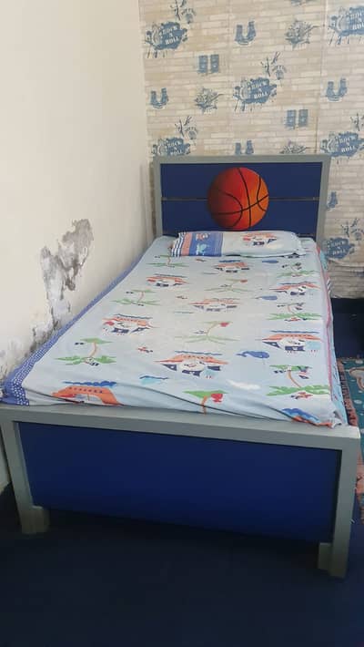 Kids Bedroom Furniture Set – Single Bed, Study Desk, Side Table & Wall
