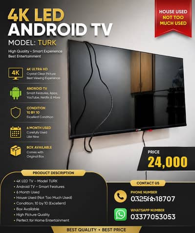 4K Android LED TV - TURK | Excellent Condition