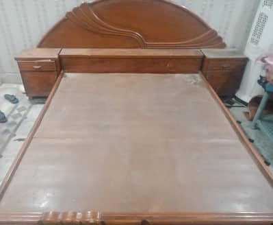 King double bed with side tables and Mattress