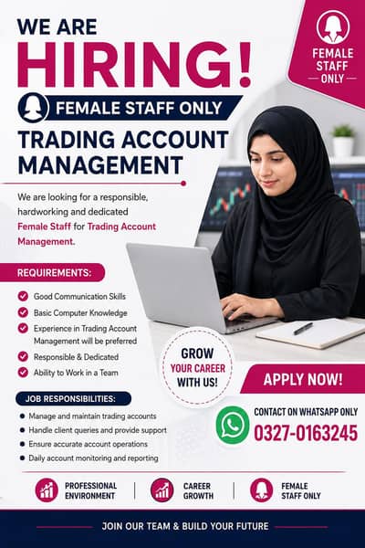 need female staff for office work