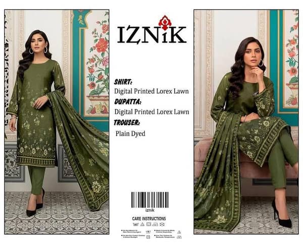 3 Pcs Women's Unstitched Digital Print Suit