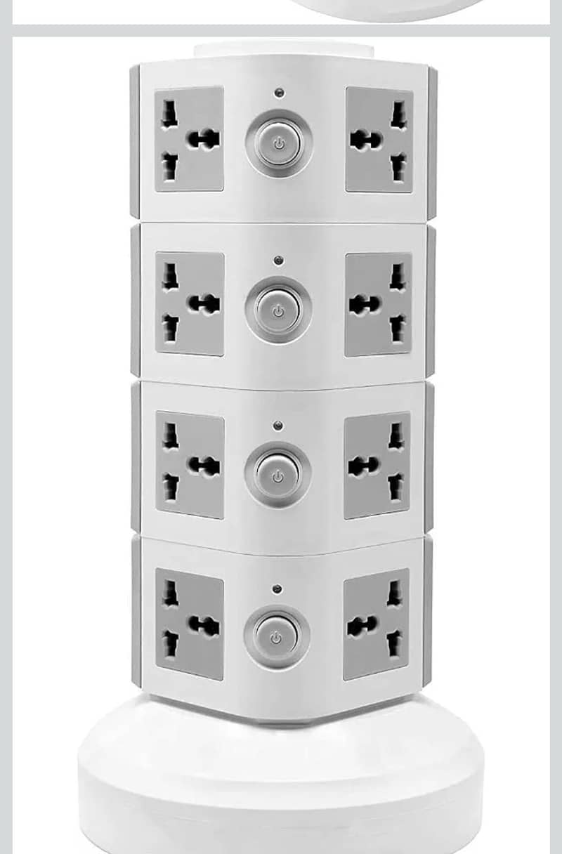 4-Layer Vertical Tower Extension Socket Universal Multi plug Power 1