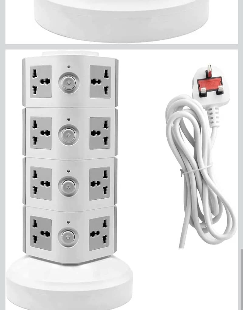 4-Layer Vertical Tower Extension Socket Universal Multi plug Power 2