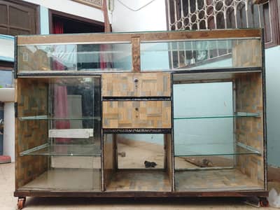Wooden Glass Display Counter / Showcase Cabinet – Good Condition