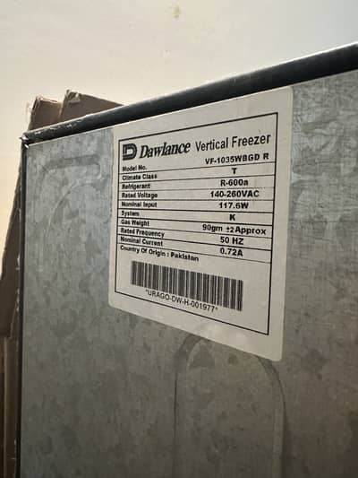 Dawlance vertical freezer