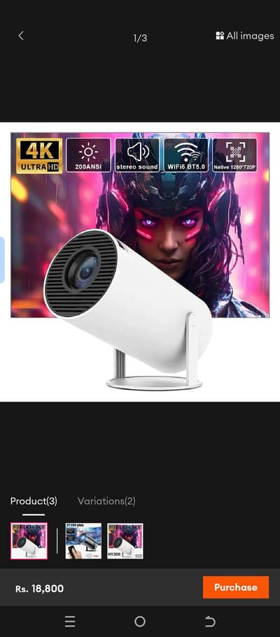 HY300 Android 11 Smart Projector – 4K Support | Home Cinema