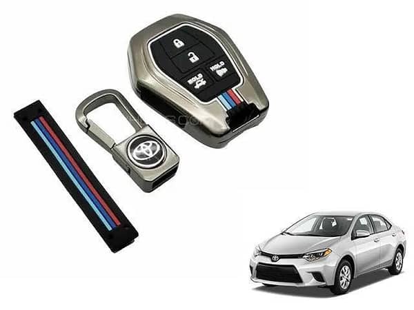 Toyota Corolla 2015 Metal Remote Key Cover 4 Buttons With Key