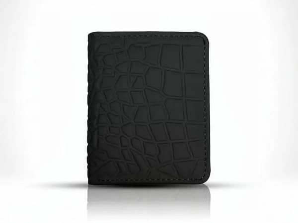 Men's Black Leather Wallet with Card Slots