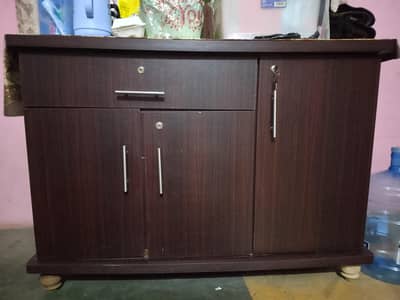 cabinet table with iron press work