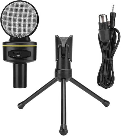Portable Mini Condenser Microphone with Tripod Stand & 3.5mm Cable