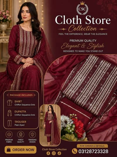 SHEFON EMBROIDERED AND THREAD WORK SUITS AVAILABLE