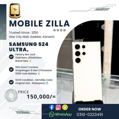 Samsung S24 Ultra, Natural Titanium, Brand New Condition MOBILE ZILLA