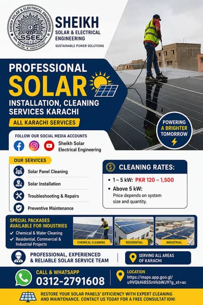 Solar Cleaning Services Karachi