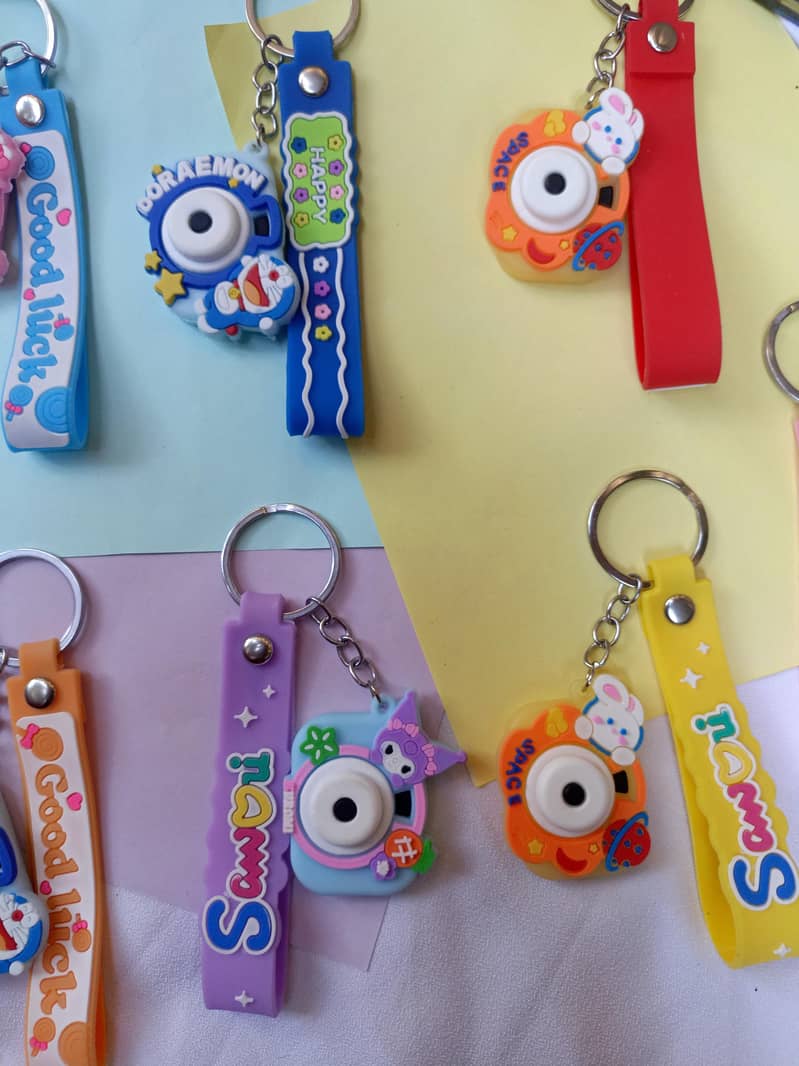 camera and charm keychains 1