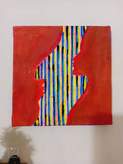 Negative space art,acrylics,20x20cm.