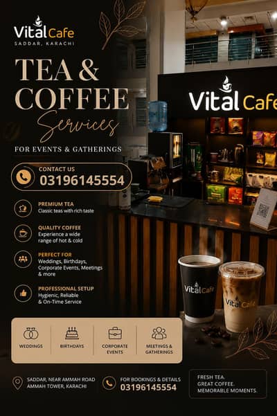 Tea&Coffee catering Service|Vital cafe Karachi|Events&office service