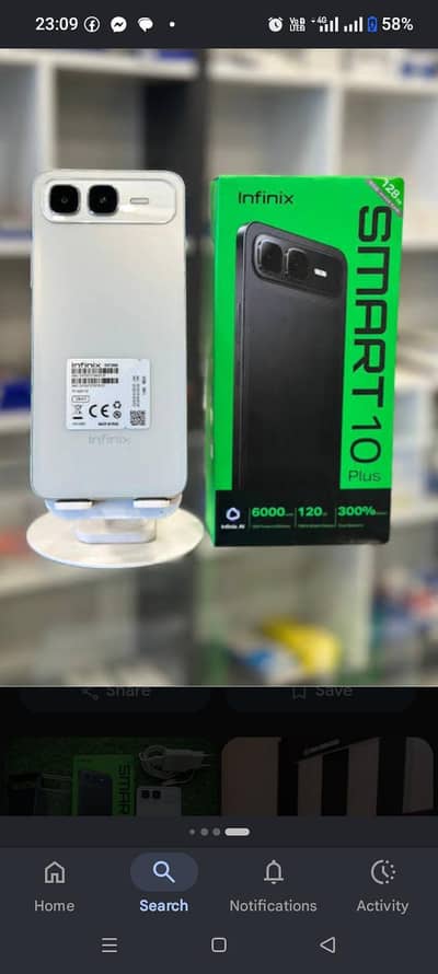 smart 10 plus with box 4,=128 urgent sale