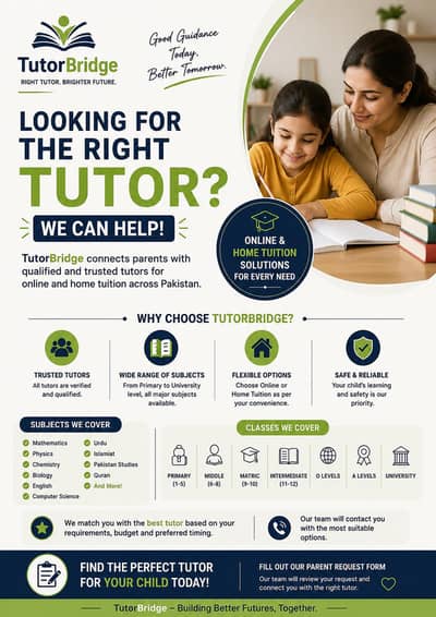 Find Verified Tutors Across Pakistan