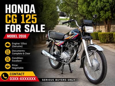 Honda 125 2016 model condition is good