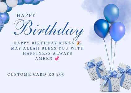 Costum birthday card with name digital RS 200