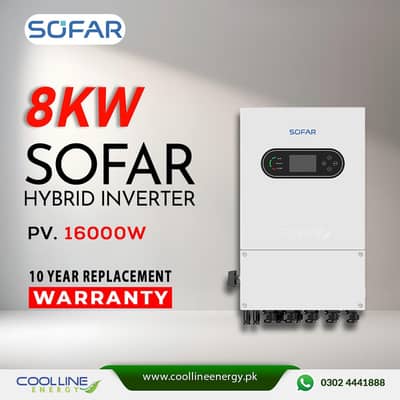 SOFAR 8KW Hybride Solar Inverter PV16000W 10 Year Warranty solar