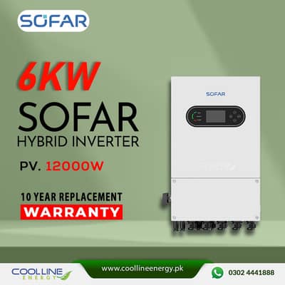 SOFAR 6KW Hybride Solar Inverter PV12,000W 10 Year Replacment Warranty