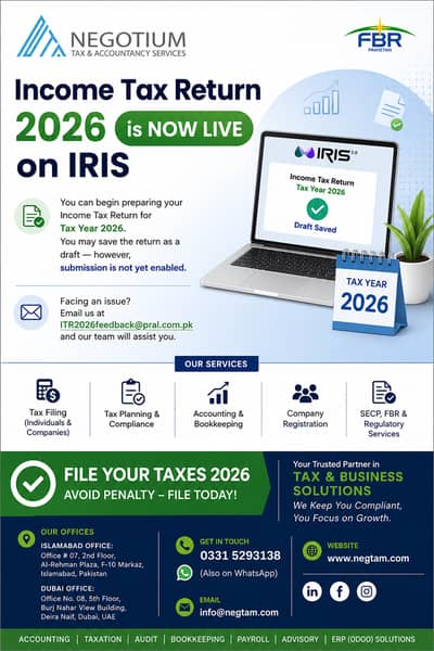 PROFESSIONAL TAX & ACCOUNTING SERVICES – ISLAMABAD