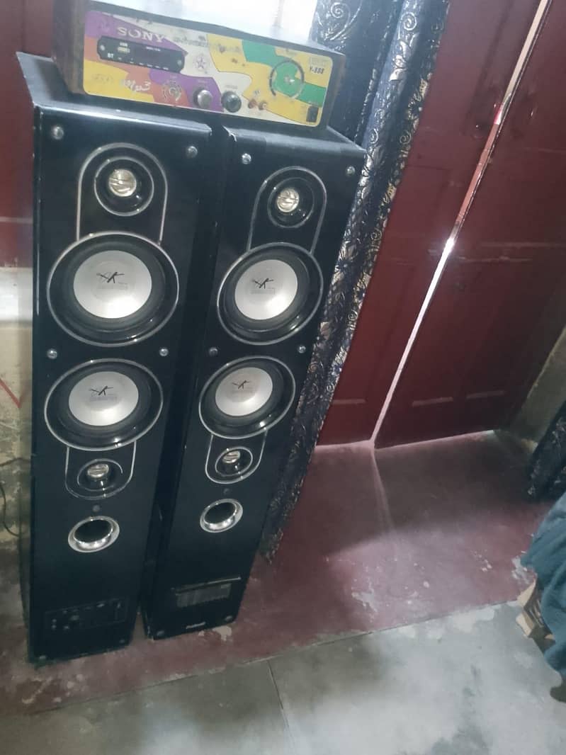 Audinoic Amplifier + Dual Floor Standing Tower Speaker | Powerful Bass 0