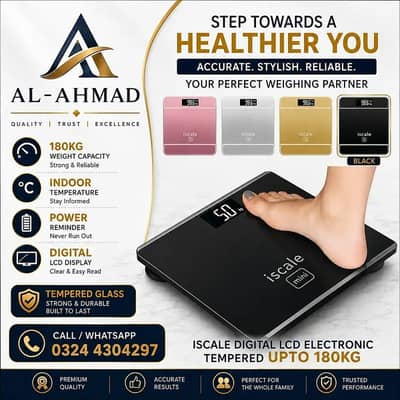 180KG Rechargeable Digital Weight Machine | Accurate Weight Scale