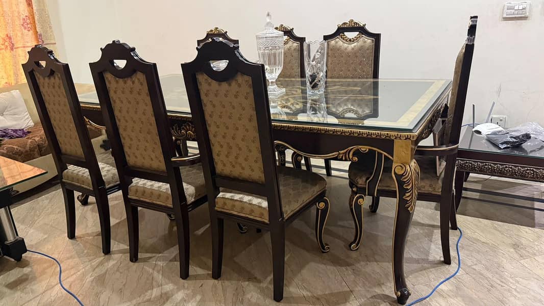 8 seater sheesham wood dining set barely used 0