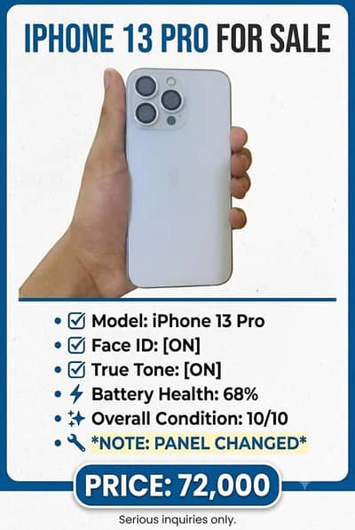 iphone 13 pro 256gb |  | 10 by 10 condition |