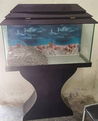 Fish Aquarium with Wooden Stand | Complete Aquarium Setup