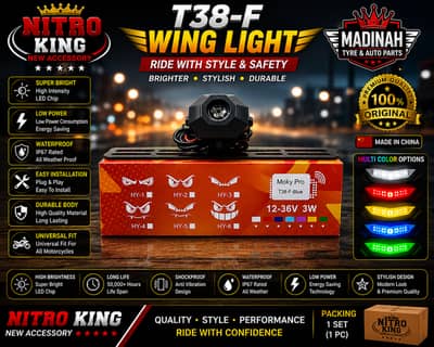 Nitro King T38-F LED Wing Light for Motorcycle | Universal RGB DRL
