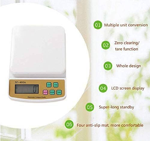10kg Imported Digital Kitchen Scale SF400A LCD Precision Multiple Mod 5