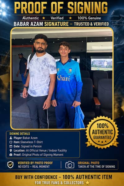 Babar Azam Original Signed T-Shirt – Authentic Signature with Signing