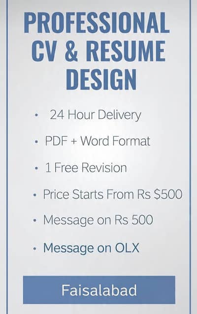Professional CV Cover letter and Poster Design
